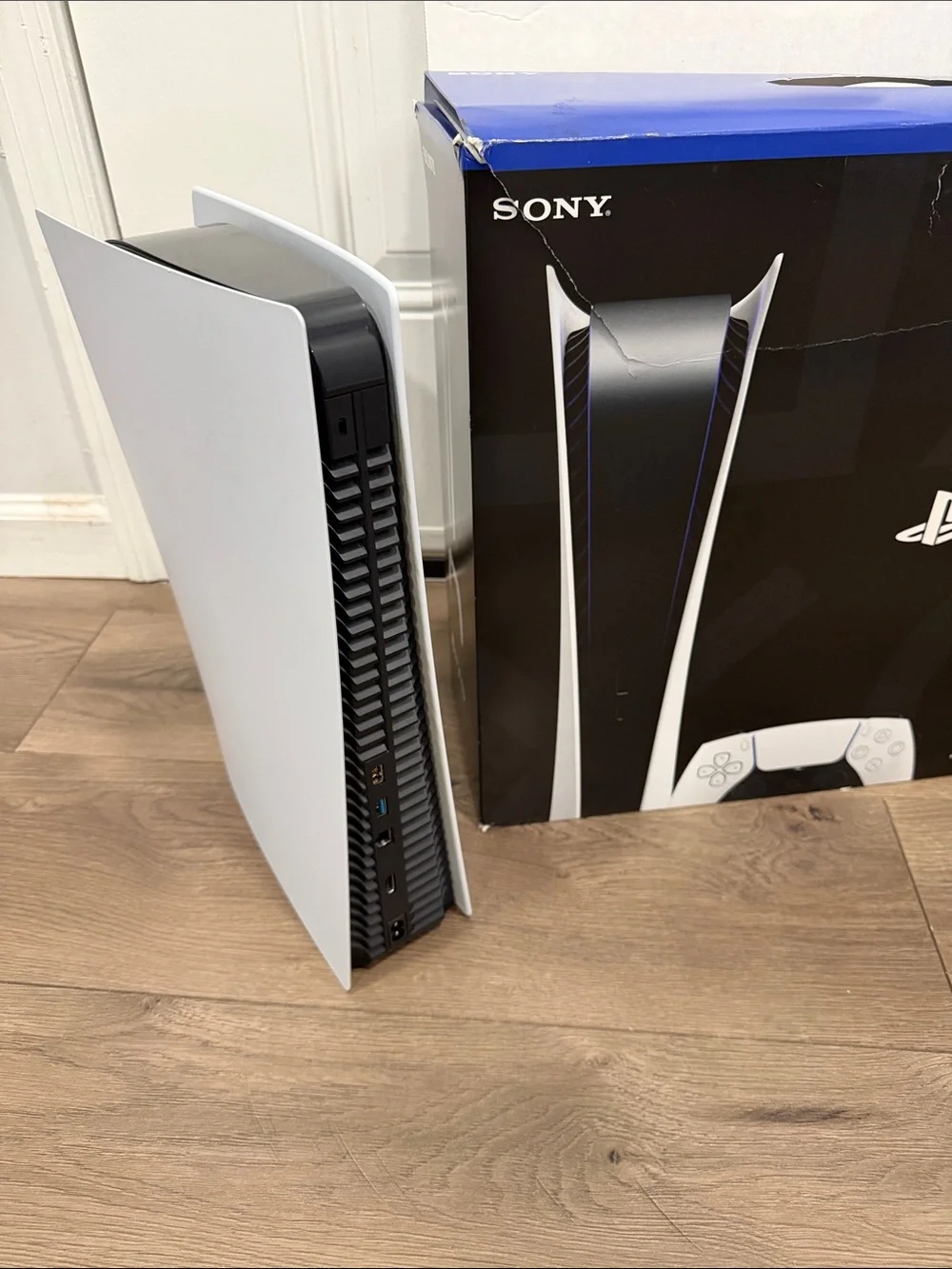 Sony PS5 Digital Edition Console - White with Black Accents